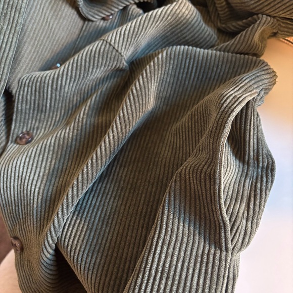Altar’d State Green Corduroy Button Down with Side Hand Pockets (Size M) - Picture 3 of 3